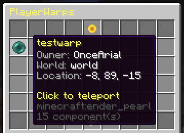 Main Player Warps GUI