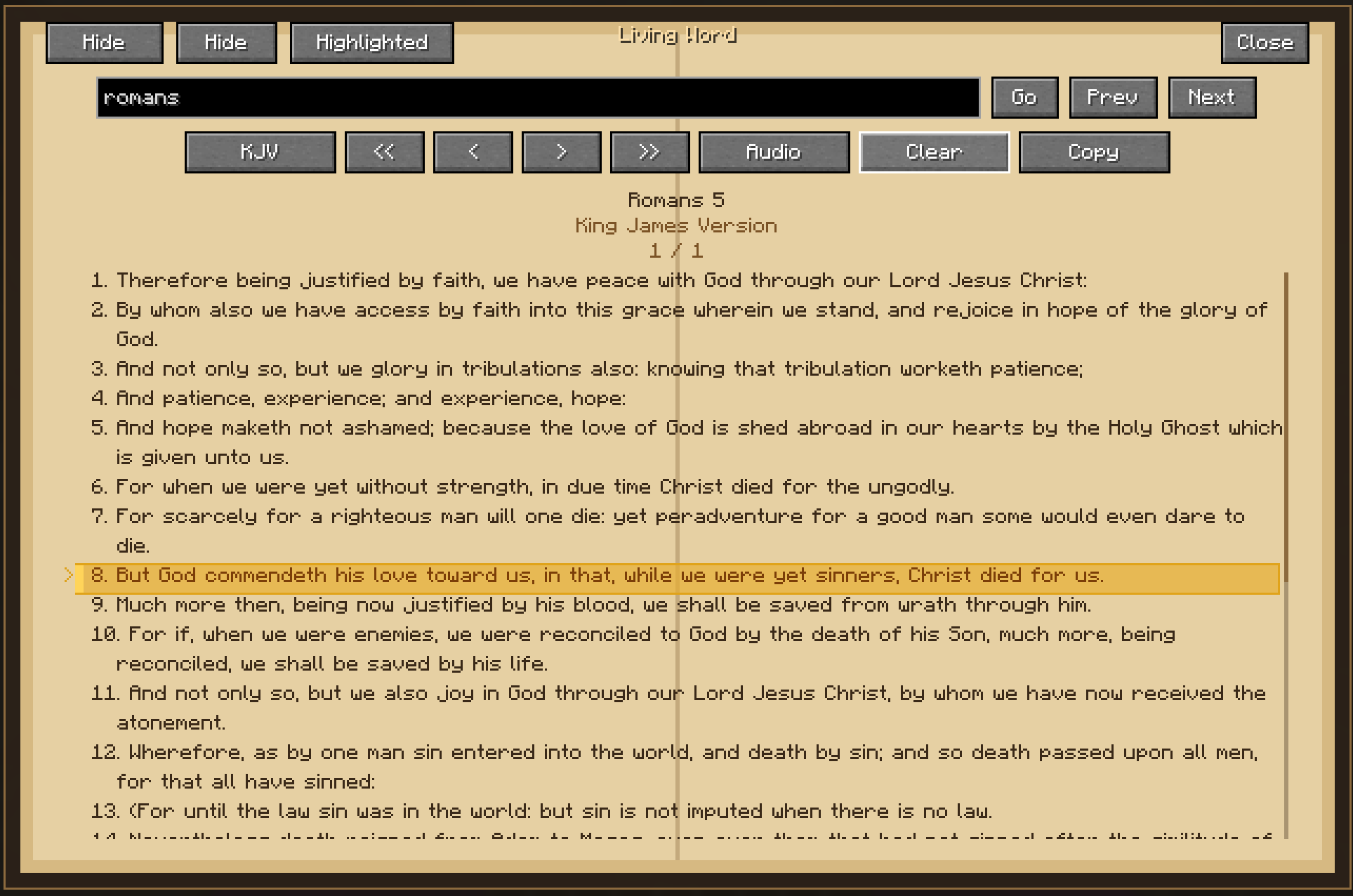 Bible User Interface