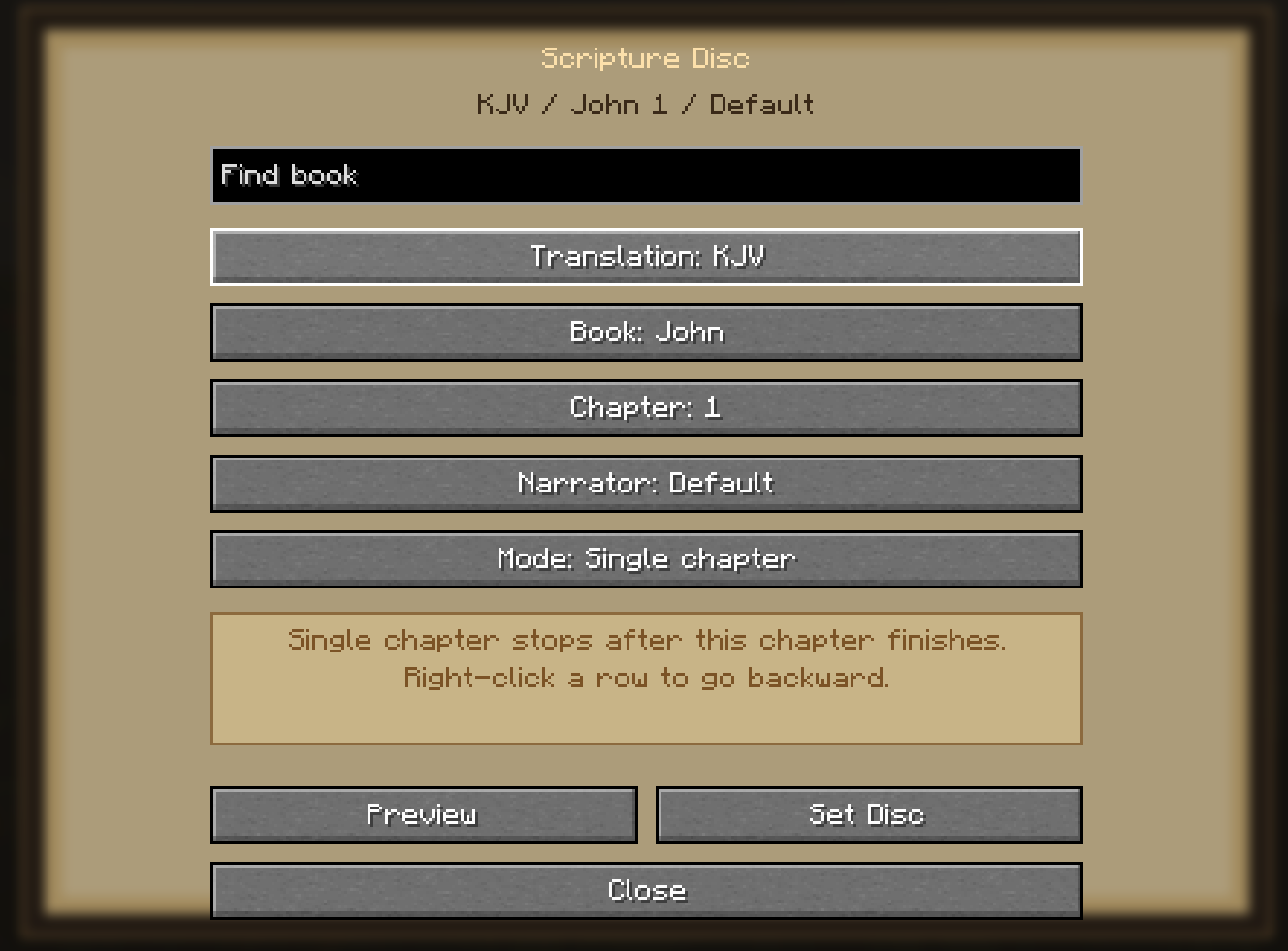 Scripture disc for juke box
