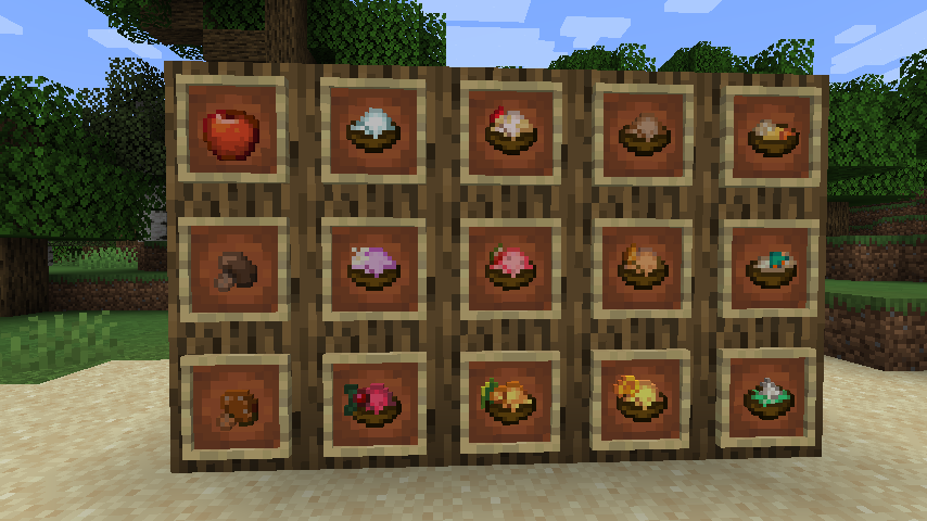 Food items added in 1.3.0