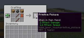 crafting primitive pickaxe