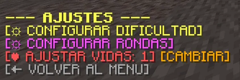 Settings menu
