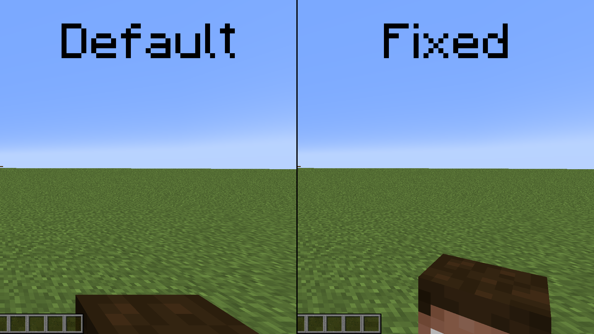 Makes all flat laying first person models like block models