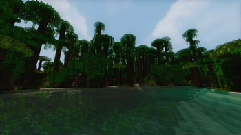 A jungle scenery with the Mellow shader.