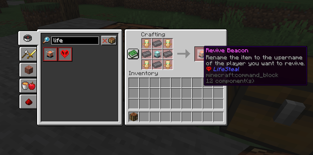 Recipe for the revive beacon