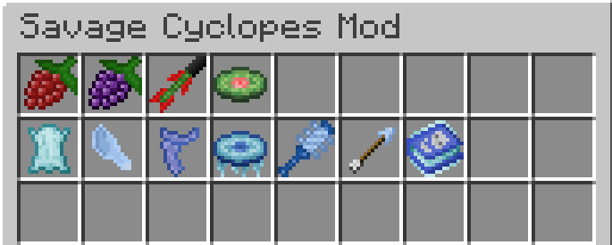 Most of the Items in the Savage Cyclopes Mod