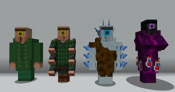 Left to right: Cyclops Brute, Cyclops Barrage, Glacial Cyclops, Cyclops Mage (The Cyclops Mage has been moved to my Savage Cyclopes: End & Nether Edition)