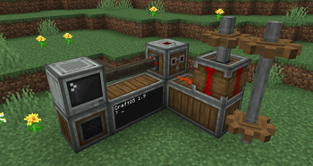Building with speaker and redstone link