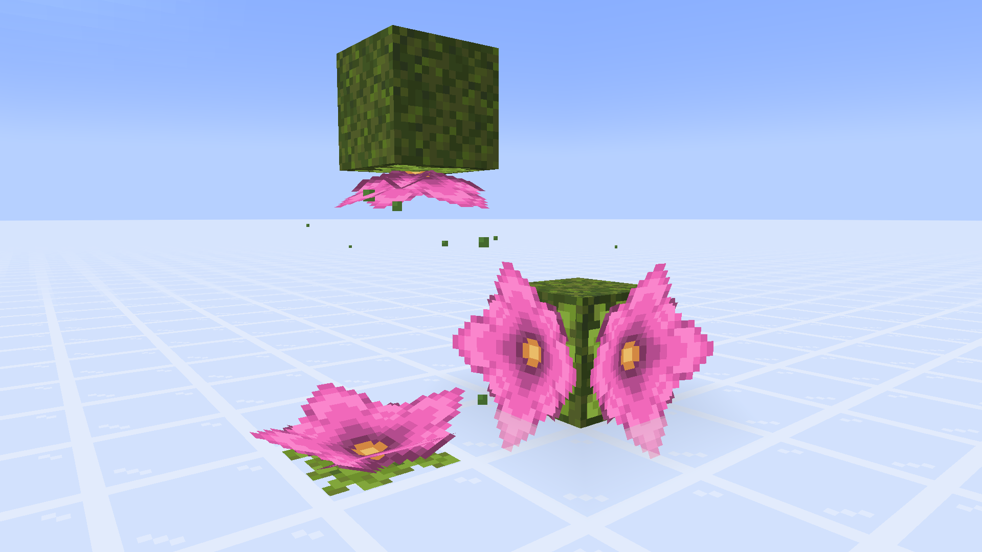4 fully-grown spore blossoms placed in different orientations
