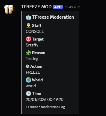 TFreeze 0.1.0 - UPGRADE INFO DISCORD WEBHOOK AND MORE