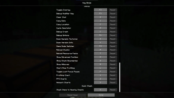 Keybind in settings