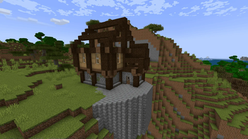 A half built house using some of the new block variants