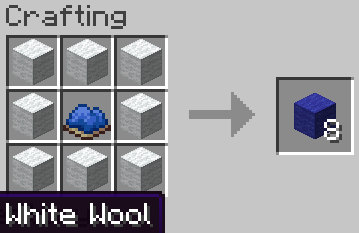white wool to blue wool