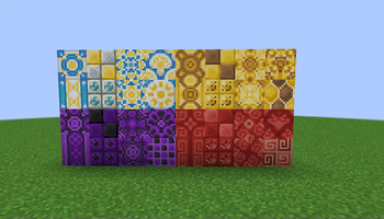 Purple, Red, White and Yellow Glazed Terracotta