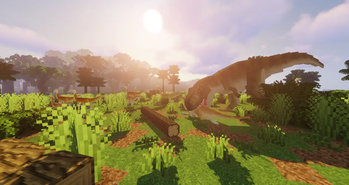 Tyrannosaurus eating Gallimimus 