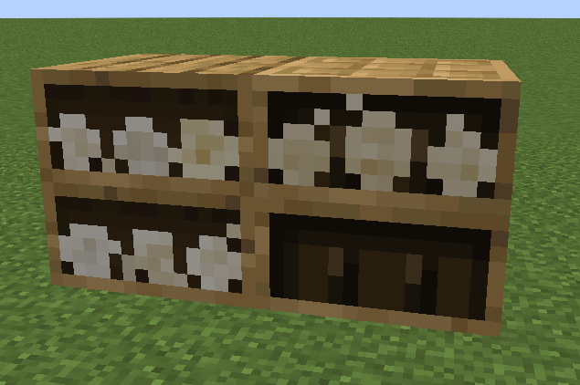 Bookshelf (L) and chiseled bookshelf (R)