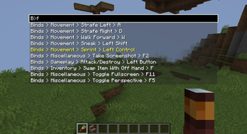 searching keybinds