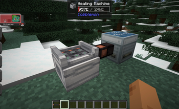 Healing Machine accepts energy via cables