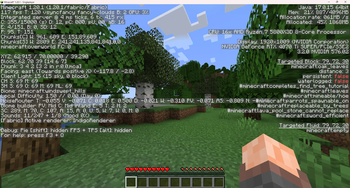 The Default F3 Menu. Cluttered and messy