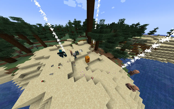 Vindicator and villager in a Time Station enabled chunk
