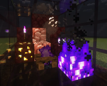 Glowing ores and purple soulfire