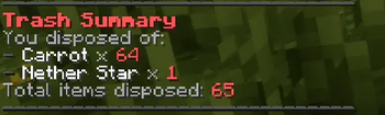 Summary of items 