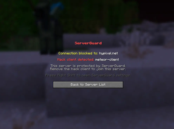 When you try to join blocked server