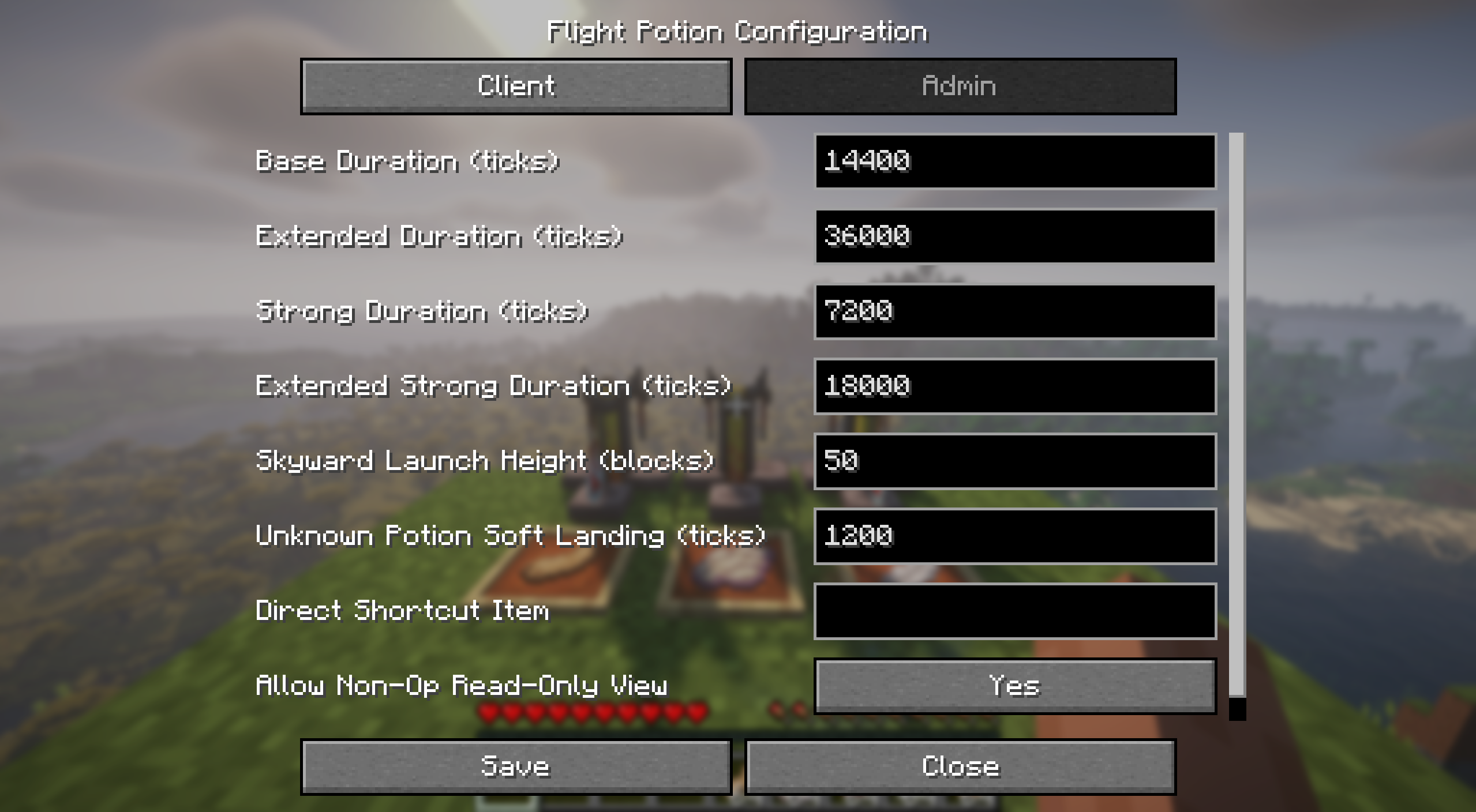 GUI Configuration Menu