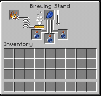 Brewing a Potion of Mana Restore with lapis