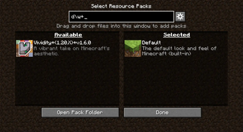 Select Resource Packs Screen