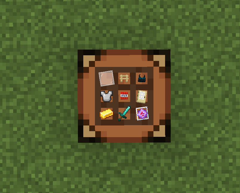 Items on Crafting Table