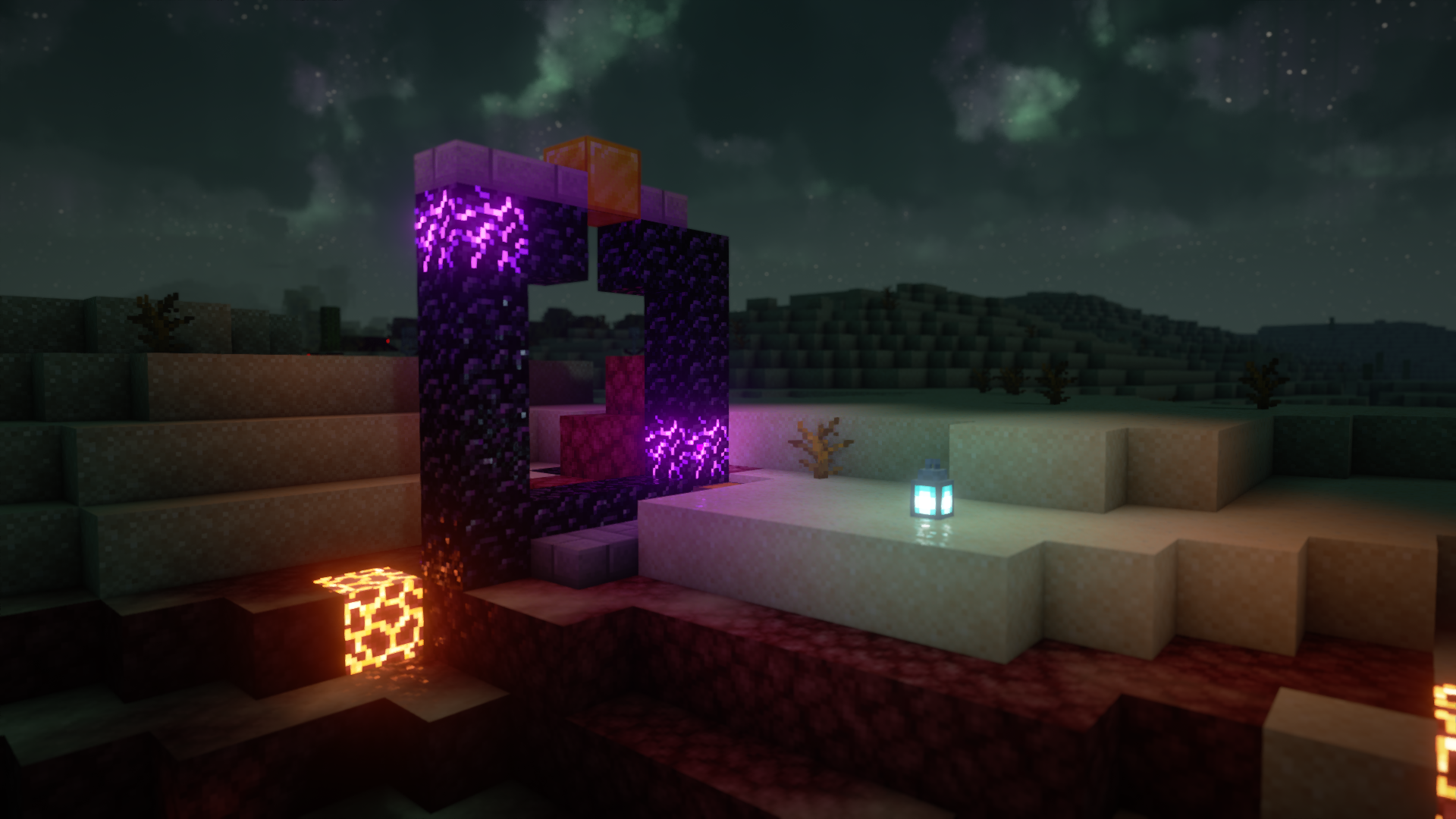 Colored blocklight with the Multi-Colored Blocklight option (screenshot by Chareflex77)