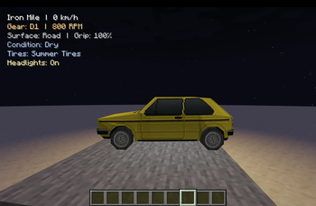 Car ontop of slabs