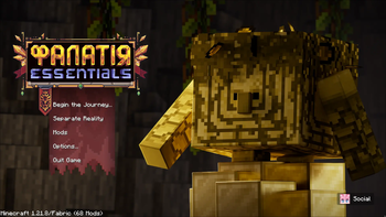 Main menu screen