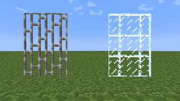 Old Glass Pane and Iron Bars
