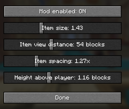 Mod settings