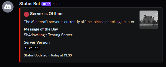 Custom Server Status Message (Offline)
