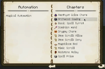 Guide page in the Automation chapter