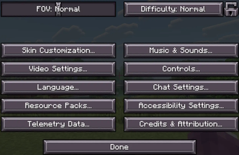 Options Menu
