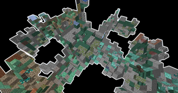 An example of a randomly generated underwater ruin.
