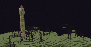 This End Tower was generated naturally with a Cyclops Mage inside of it.