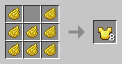 Image showing how to craft a Fake Gold Chestplate