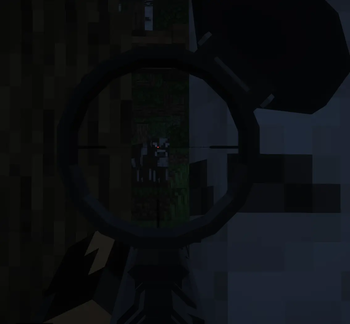 Soldier hunting for food