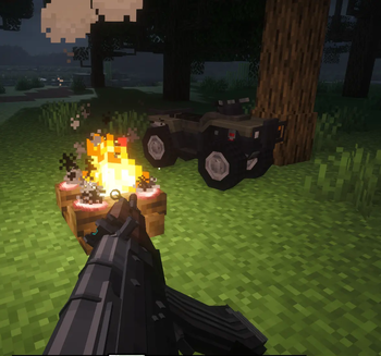 soldier resting by a fire 