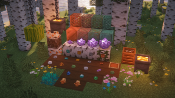 Some included models in a Birch Forest