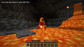 Player takes damage from lava