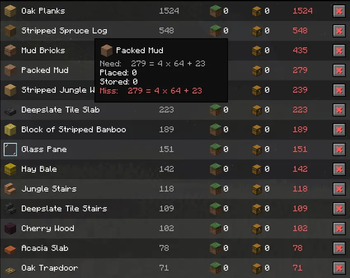 Material list