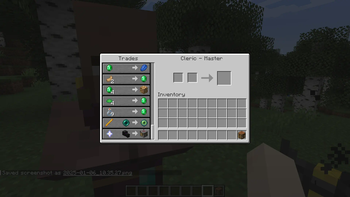 Cleric villager trades.