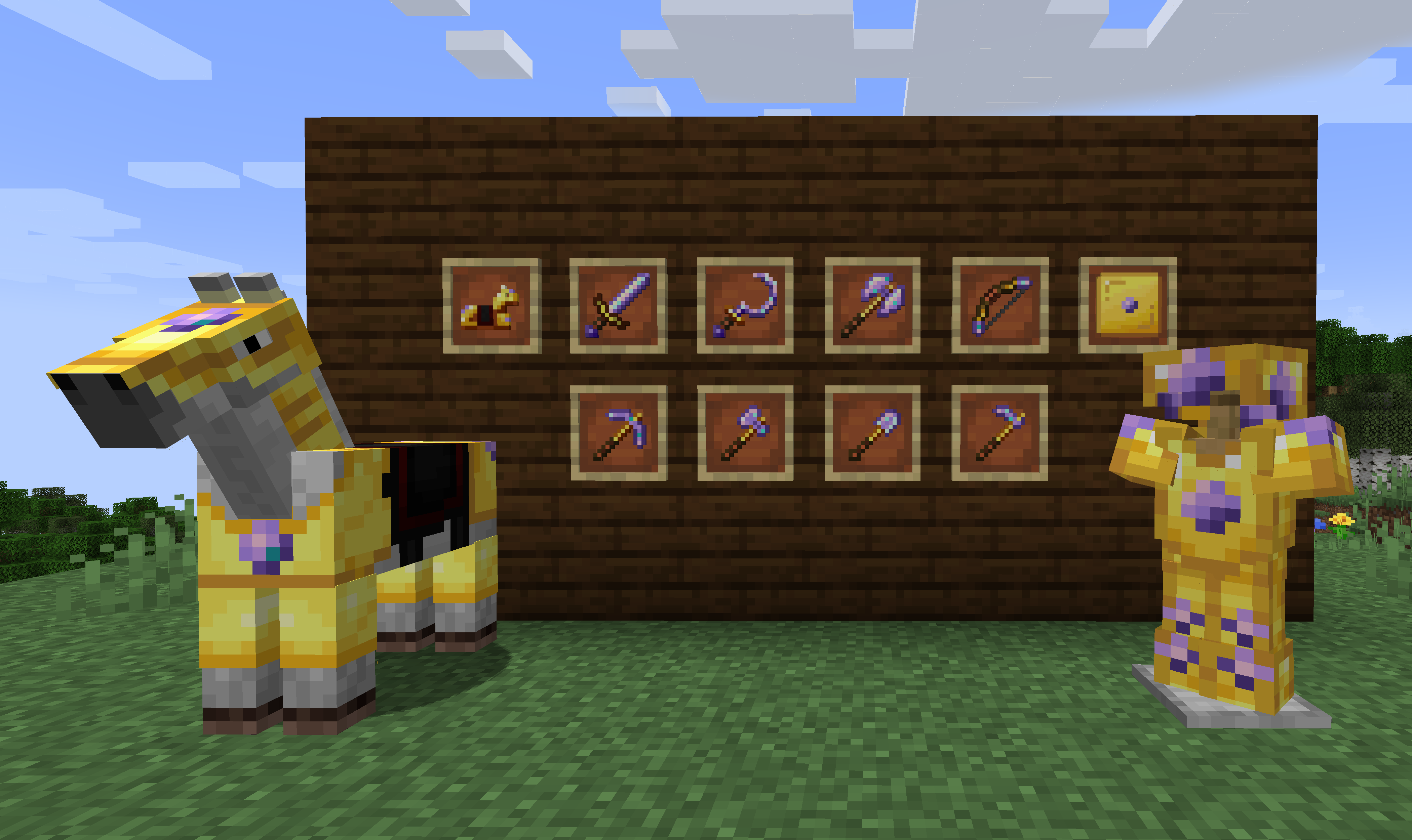 Diamethyst Gold Weapons, Tools, and Armor.