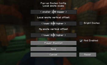 Mods -> Pop-up Emotes -> Config